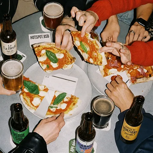 cerveza + pizza