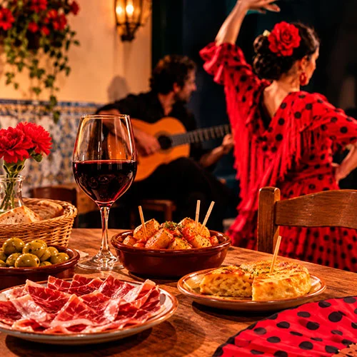 Almuerzo con música de copla española en Madrid organizado por Populit